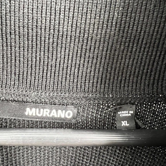 Murano Black Merino Wool Shawl Collar Sweater - Picture 4 of 5